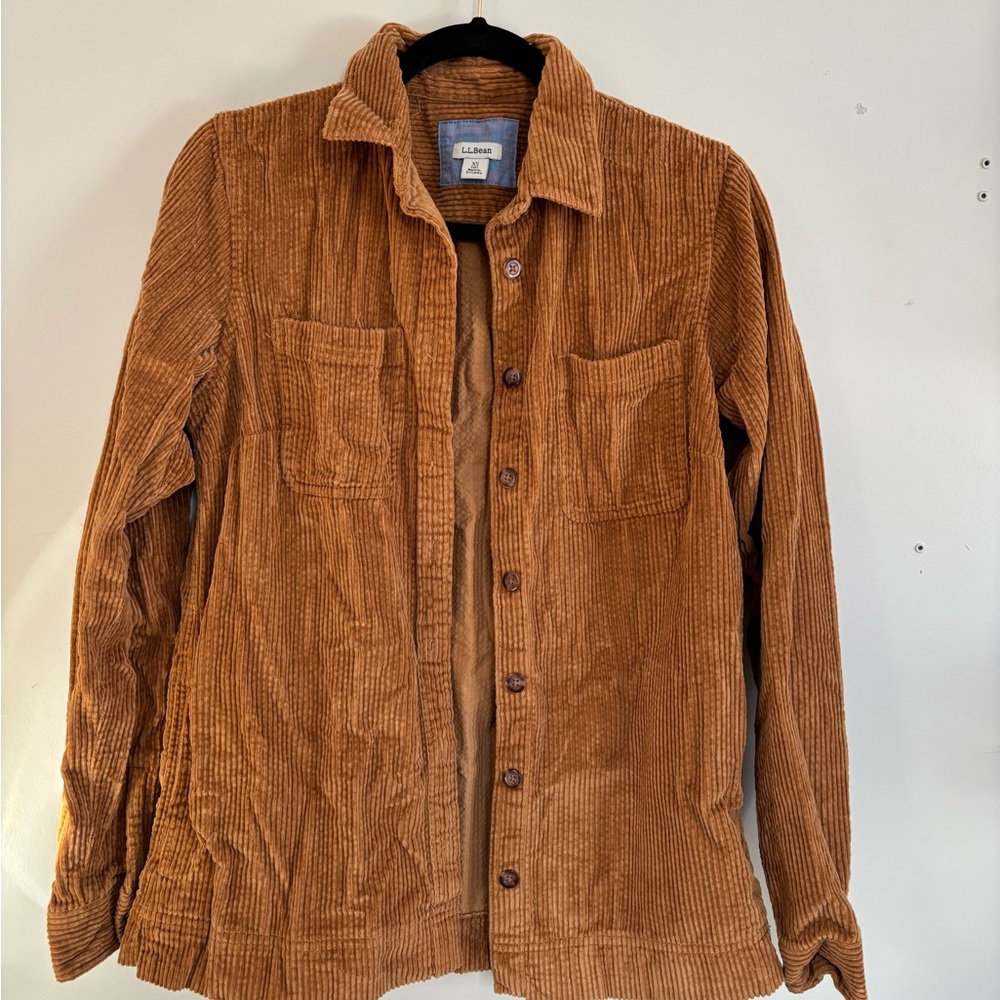 L.L. Bean Tan Corduroy Button-Down Shirt